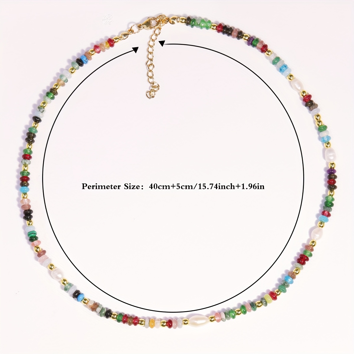 Bohemian Style Stone & Pearl Choker + Bracelet Set